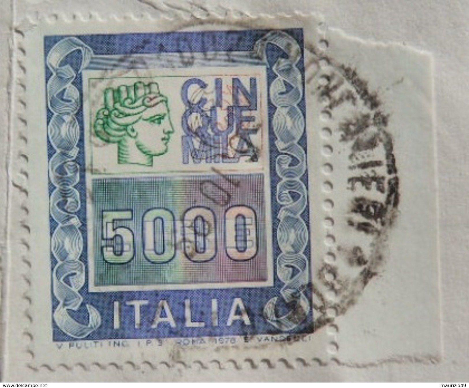 MONCALIERI 1999 9 Ott BOLLETTINO PACCHI POSTALI - PARCEL POST BULLETIN - Alti Valori 5000 Lire Varietà Ciuffo Colorato - Varietà E Curiosità