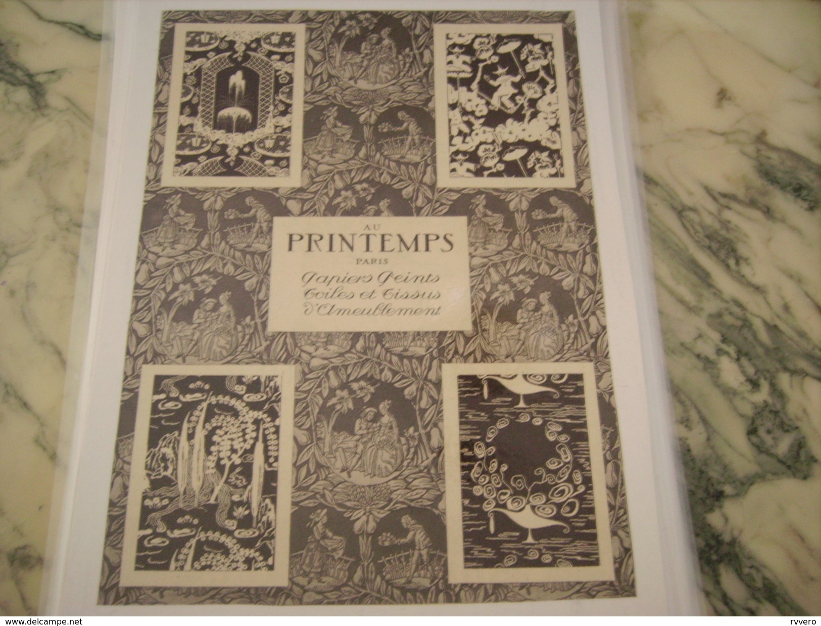 ANCIENNE PUBLICITE MAGASIN AMEUBLEMENT TISSUS AU PRINTEMPS - Autres & Non Classés