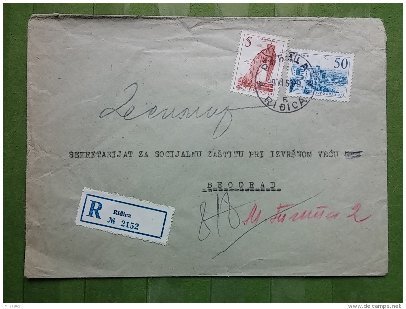 LETTER, COVER YUGOSLAVIA, SERBIA, RIDJICA, RIDICA - Covers & Documents