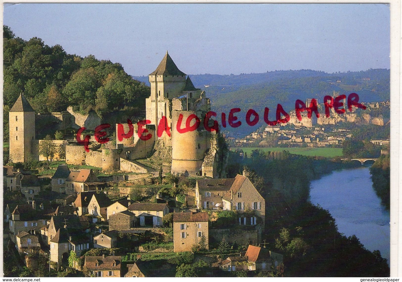 24 -  CASTELNAUD - CHATEAU  SENTINELLE SURVEILLANT LA VALLEE- AU FOND  CHATEAU DE BEYNAC - Autres & Non Classés