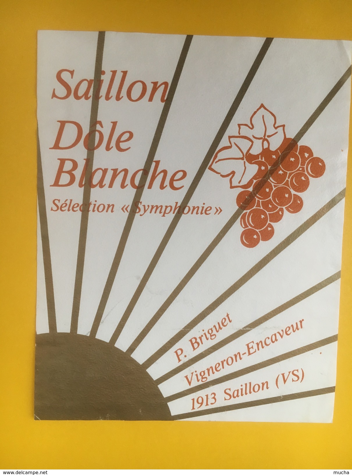 4973 - Dôle Blanche De Saillon P. Briguet Sélection Symphonie Valais Suisse - Autres & Non Classés