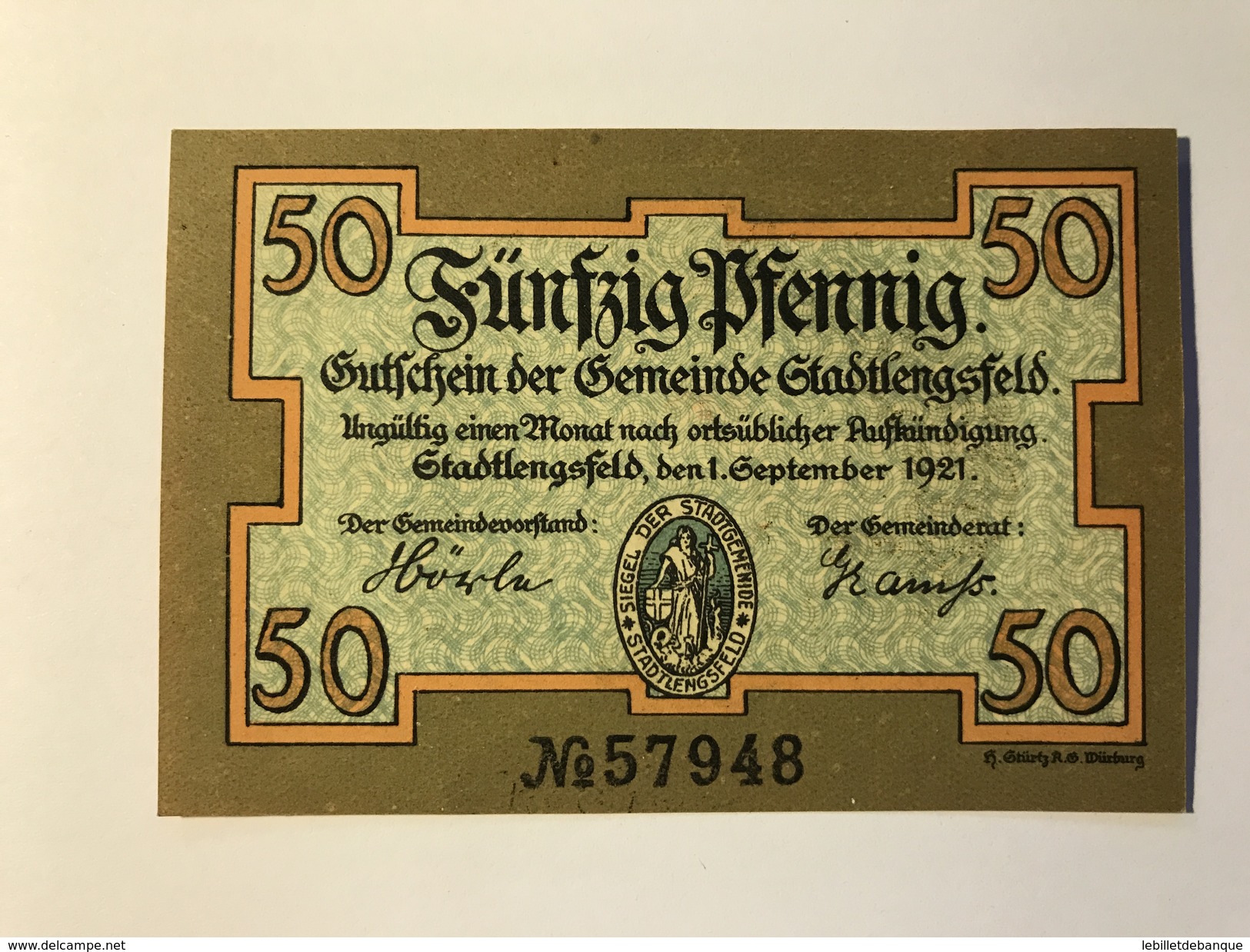 Allemagne Notgeld Lengsfeld 50 Pfennig - Collections