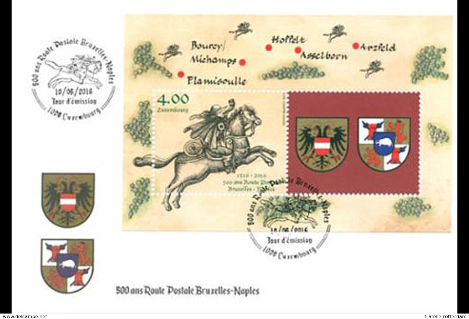 Luxemburg / Luxembourg - Postfris / MNH - FDC Sheet Postal Route Luxembourg 2016 - Nuevos