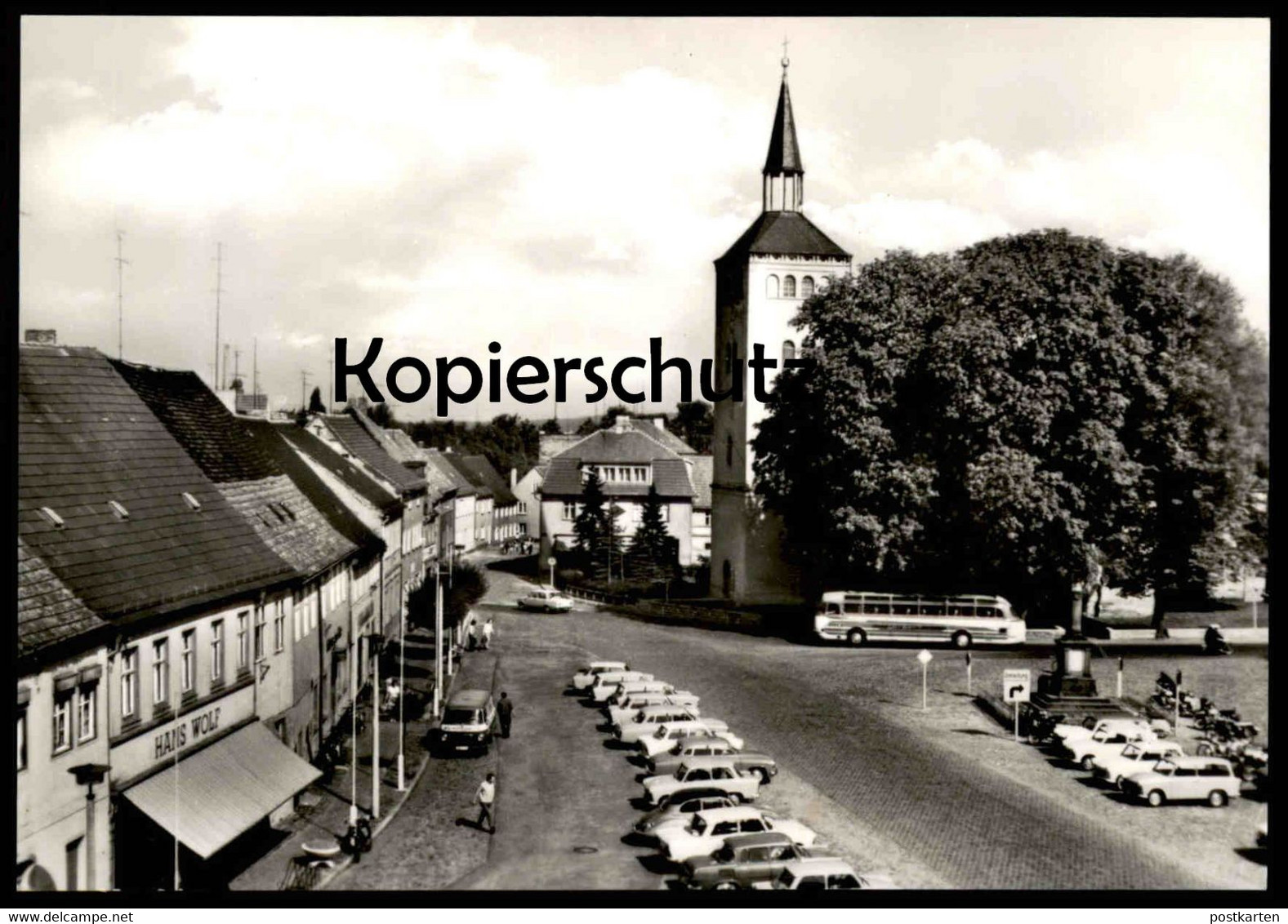 ÄLTERE POSTKARTE JESSEN ELSTER LENINPLATZ HANS WOLF Bus Omnibus Autobus Cpa Postcard Ansichtskarte AK - Jessen