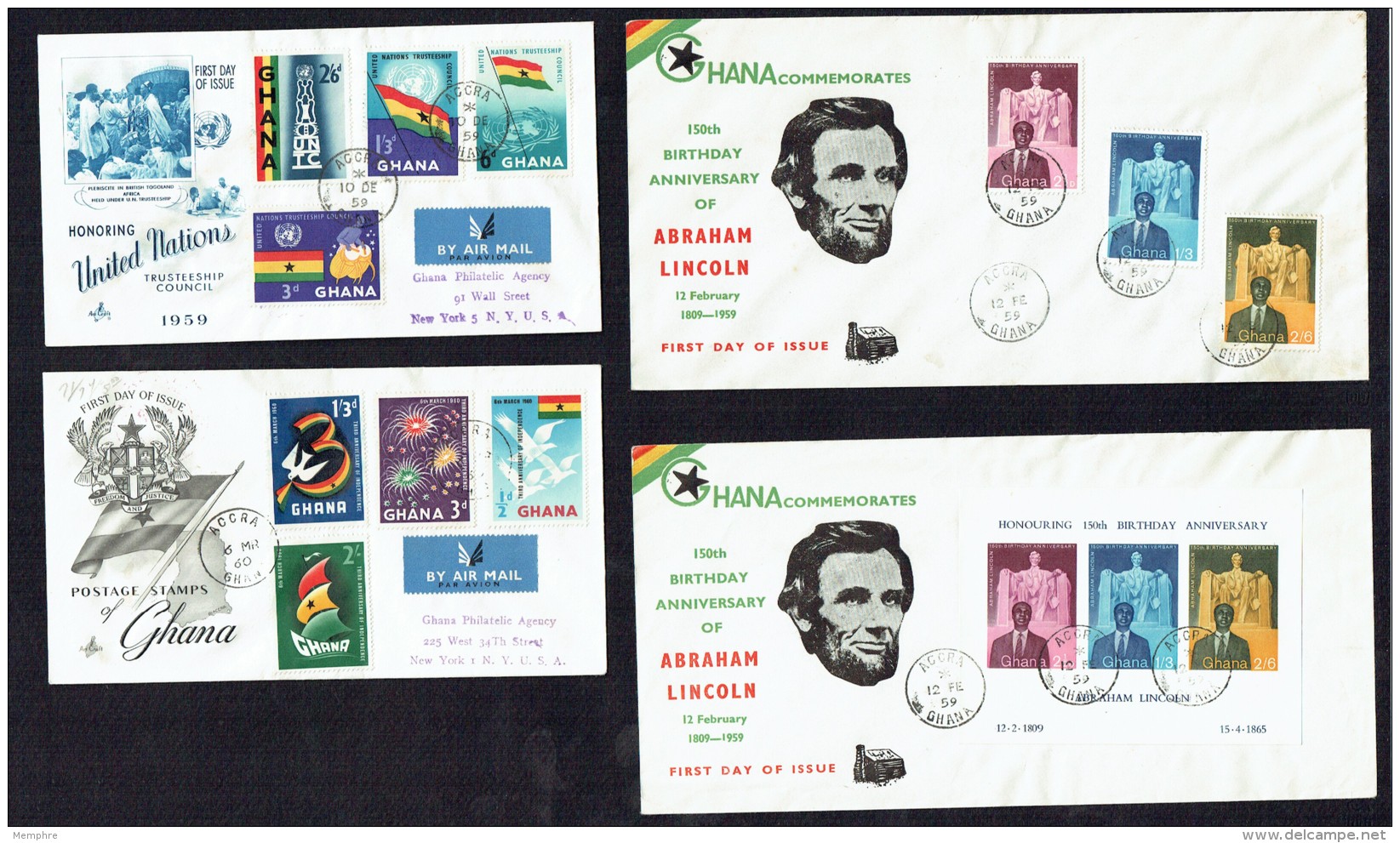 13 Early Ghana FDCs - Ghana (1957-...)