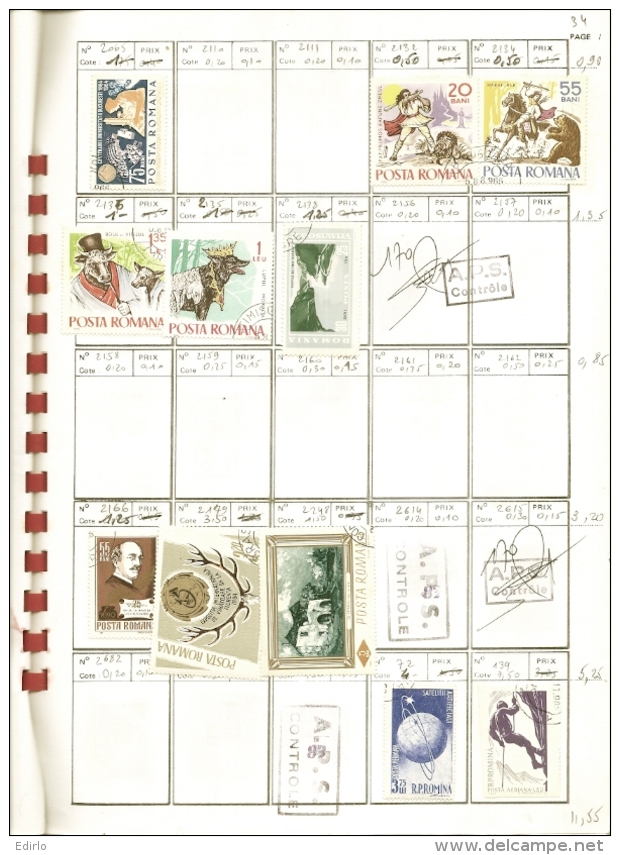 LOT  ROUMANIE - 7 Pages - Prix Anciens En Frs (1&euro;=6.56frs) - Collections