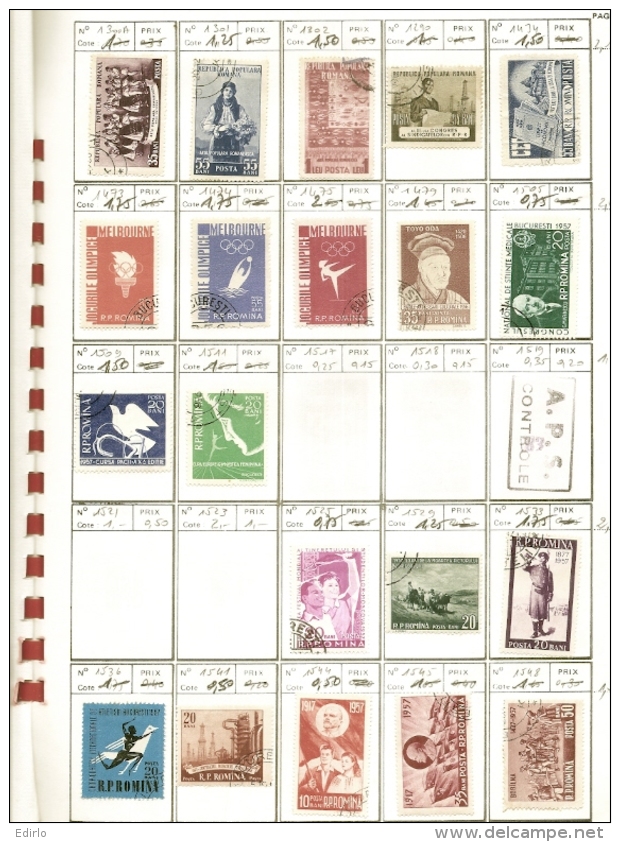 LOT  ROUMANIE - 7 Pages - prix anciens en Frs (1&euro;=6.56frs)