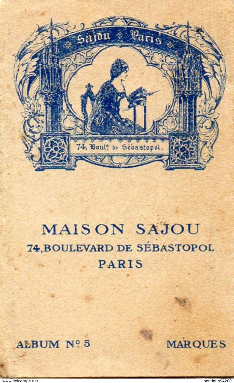 MAISON SAJOU Album No 5 Série Bleue *BRODERIES *TAPISSERIE AU POINT *AMEUBLEMENT *OUVRAGES DE DAMES Point De Croix - Point De Croix