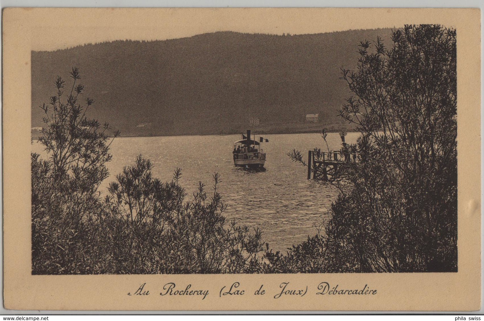 Au Rocheray (Lac De Joux) Debarcadere, Bateau, Dampfschiff - Photo Des Arts No. 3061 - Autres & Non Classés