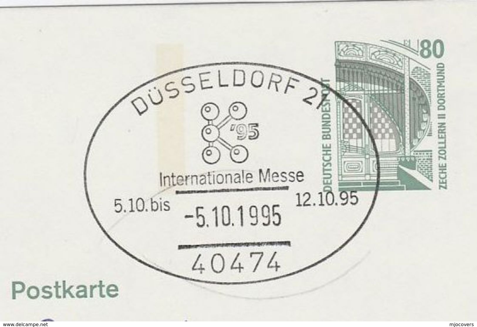 1995 Dusseldorf GERMANY COVER EVENT Pmk Illus CHEMICAL SCIENCE EMBLEM TRADE FAIR  Postal Stationery Card Stamp Chemistry - Chemistry