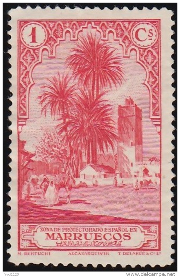 SPANISH MOROCCO - Scott #93 Mosque Of Alcazarquivir / Mint NG Stamp - Spanish Morocco