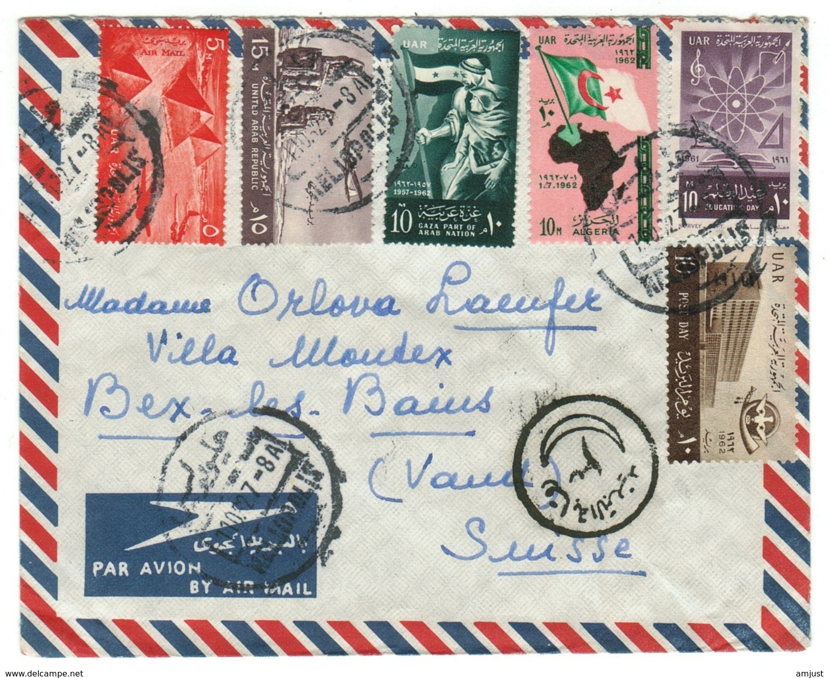 Egypte // UAR //  Lettre Pour La Suisse Par Avion - Lettres & Documents