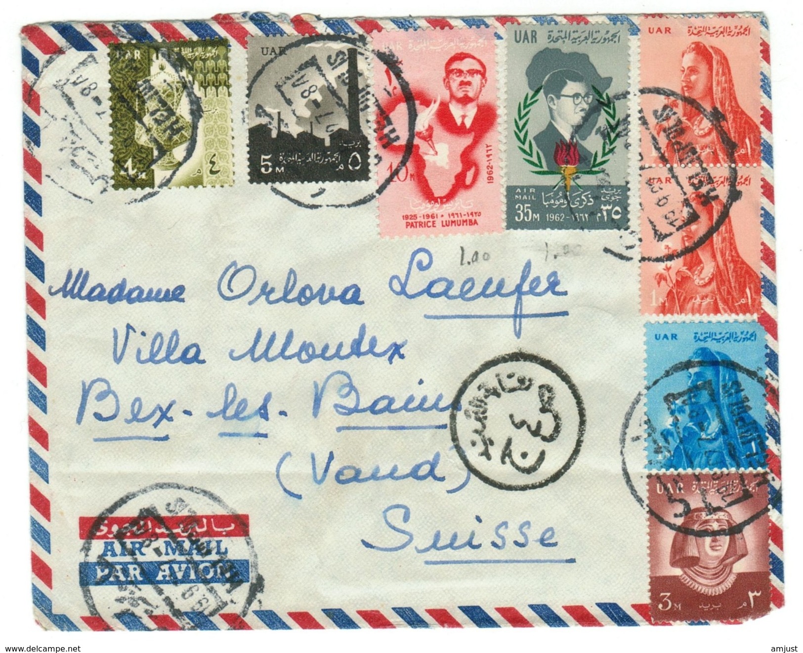 Egypte // UAR //  Lettre Pour La Suisse Par Avion - Lettres & Documents