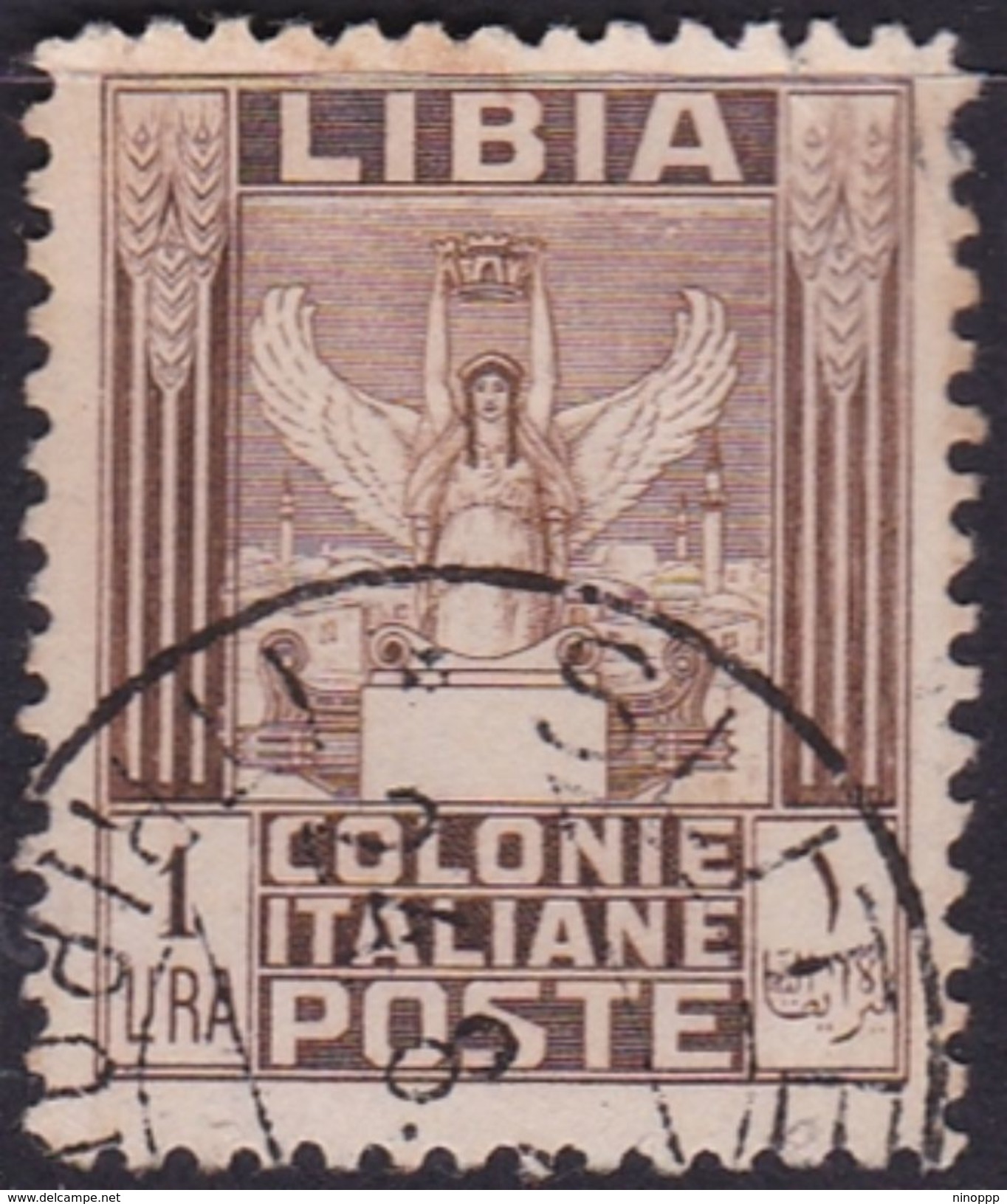 Italy-Colonies And Territories-Libya S 65 1926-30 ,Victory,perf 11,1 Lira Brown,used - Libya