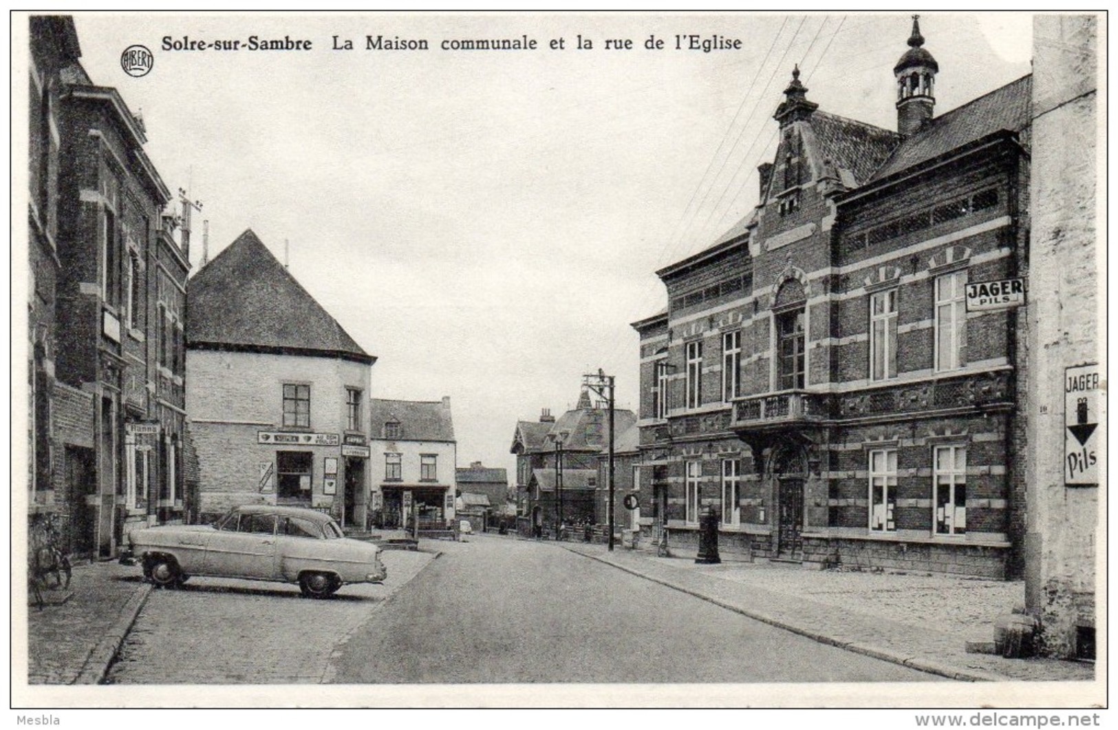 CPA  -  SOLRE  SUR  SAMBRE   (Hainaut)   La Maison Communale Et La Rue De L'Eglise -  Café  " Au Bon Vouloir " - Autres & Non Classés