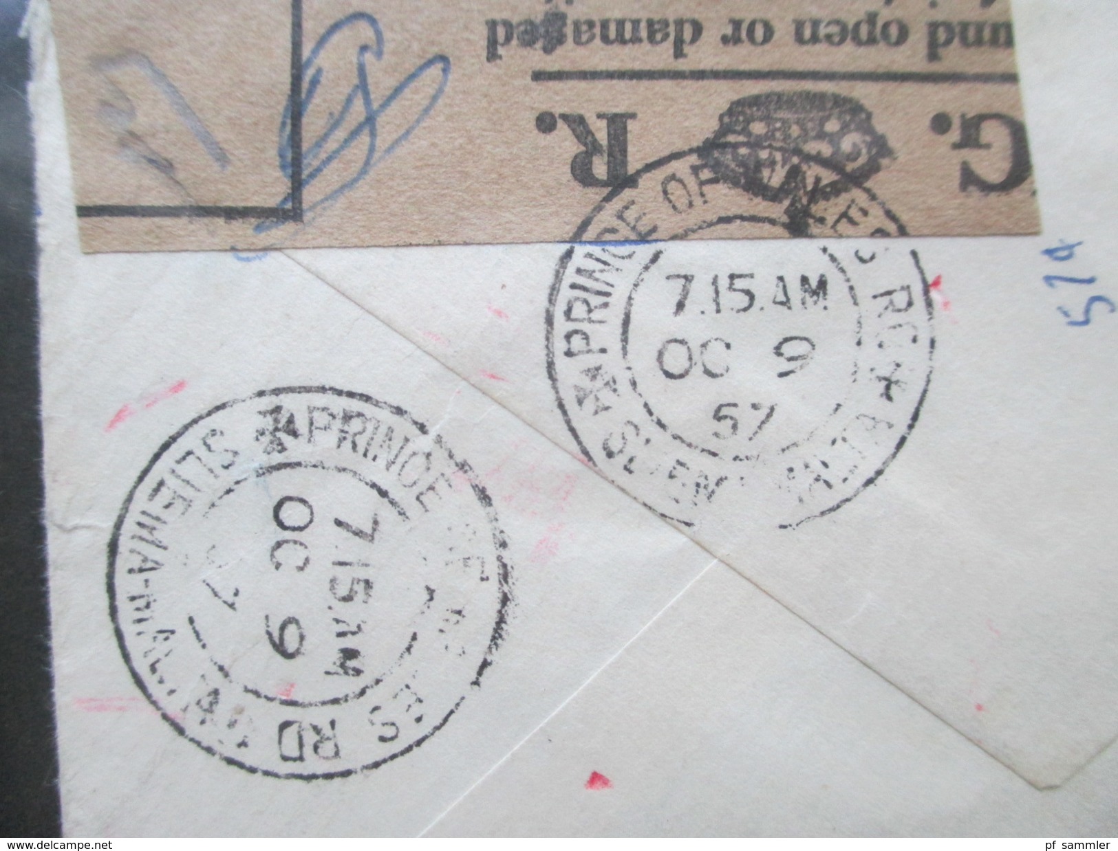 Canada - Malta 1957 Nachporto / R Sliema (Malta) No 0518. Prince Of Wales. Open Or Damaged / Zensur?! Toller Beleg!! - Malte