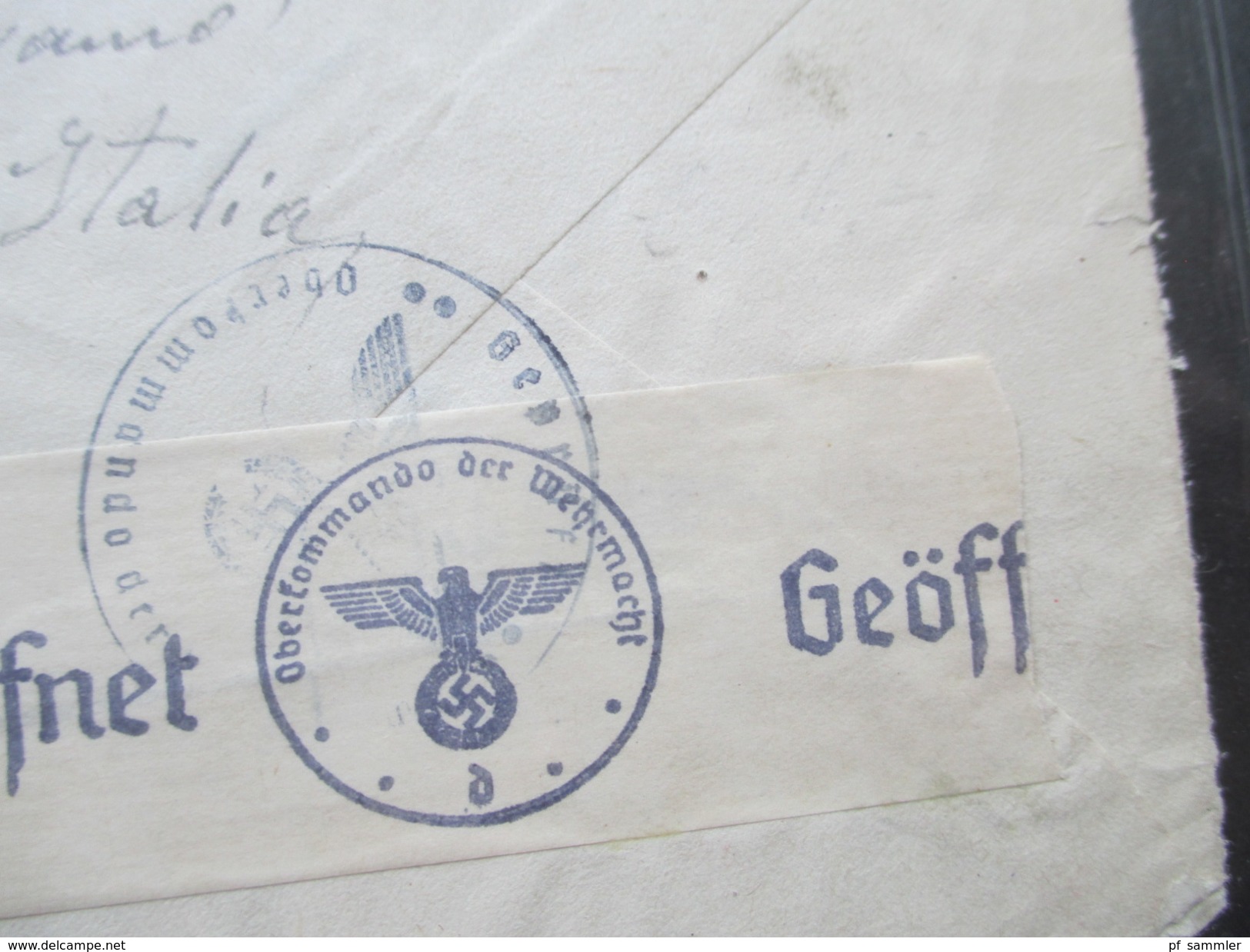 Italien 1941 Zensurpost nach Frankreich viele Zensurstempel. OKW Wehrmacht / Verificato per Censura Torino 31 usw...