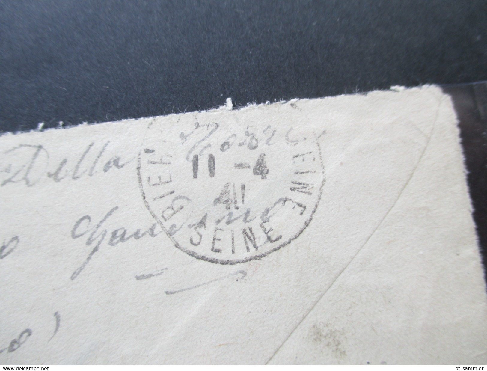 Italien 1941 Zensurpost nach Frankreich viele Zensurstempel. OKW Wehrmacht / Verificato per Censura Torino 31 usw...