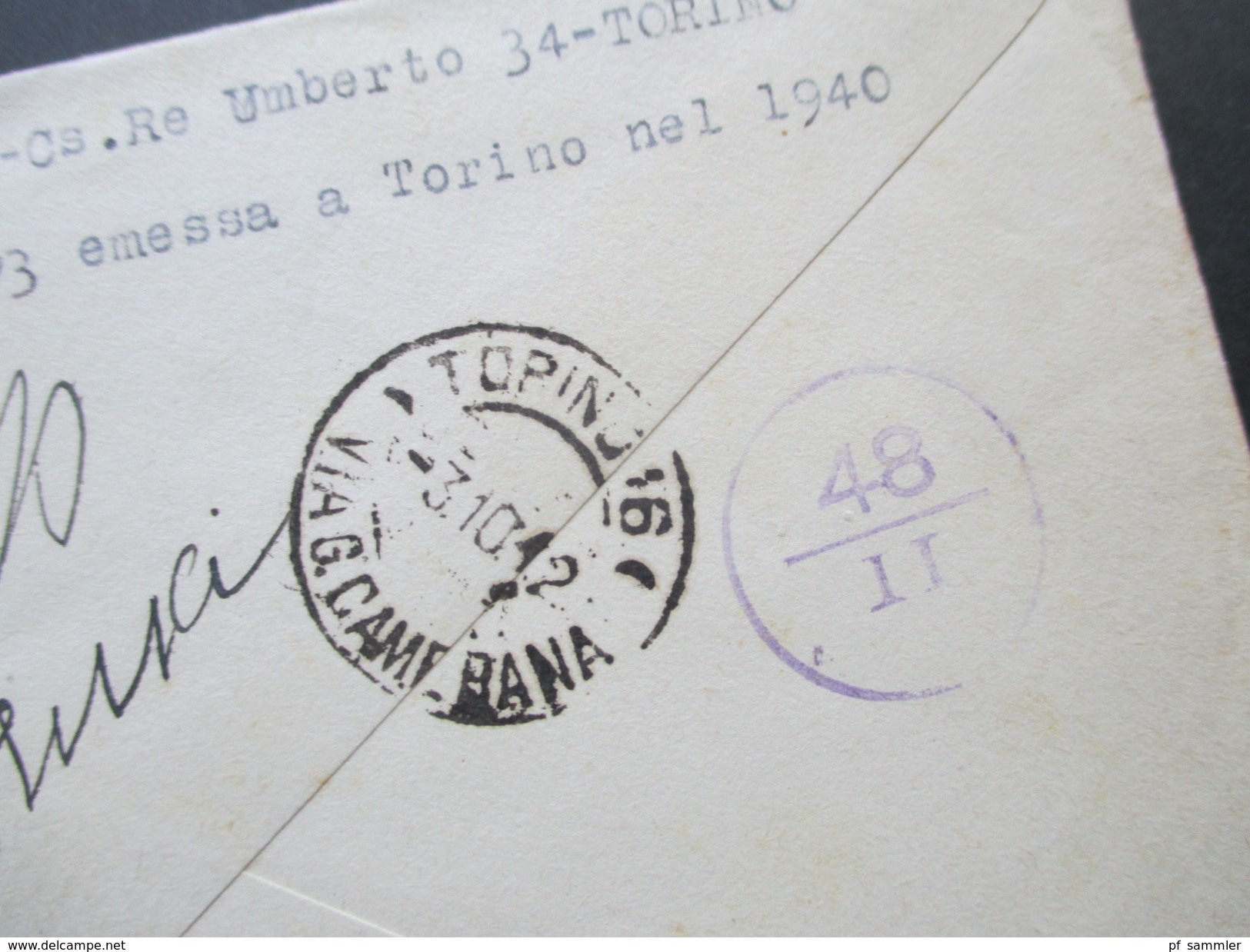 Italien 1942 Zensurpost  viele Zensurstempel / Mehrfachzensur . OKW Wehrmacht / Verificato per Censura Torino 16 usw...