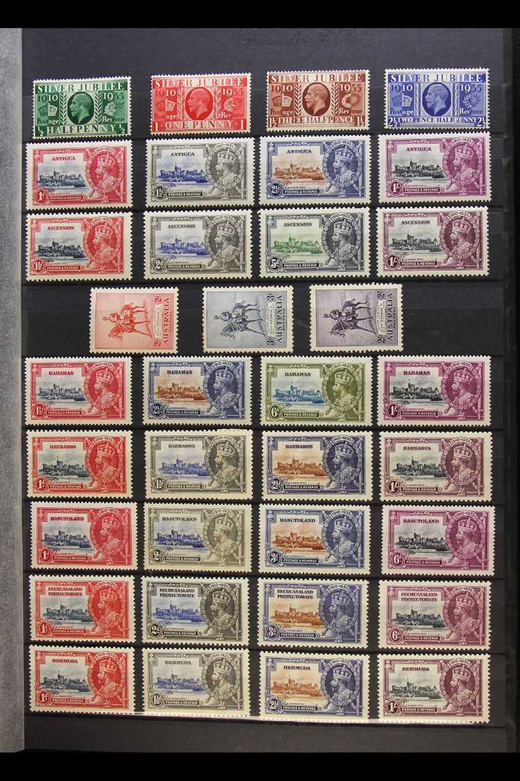 1935 KGV SILVER JUBILEE COMPLETE MINT  A COMPLETE FINE MINT COLLECTION Presented On Stock Book Pages. We See All 64 Sets - Other & Unclassified