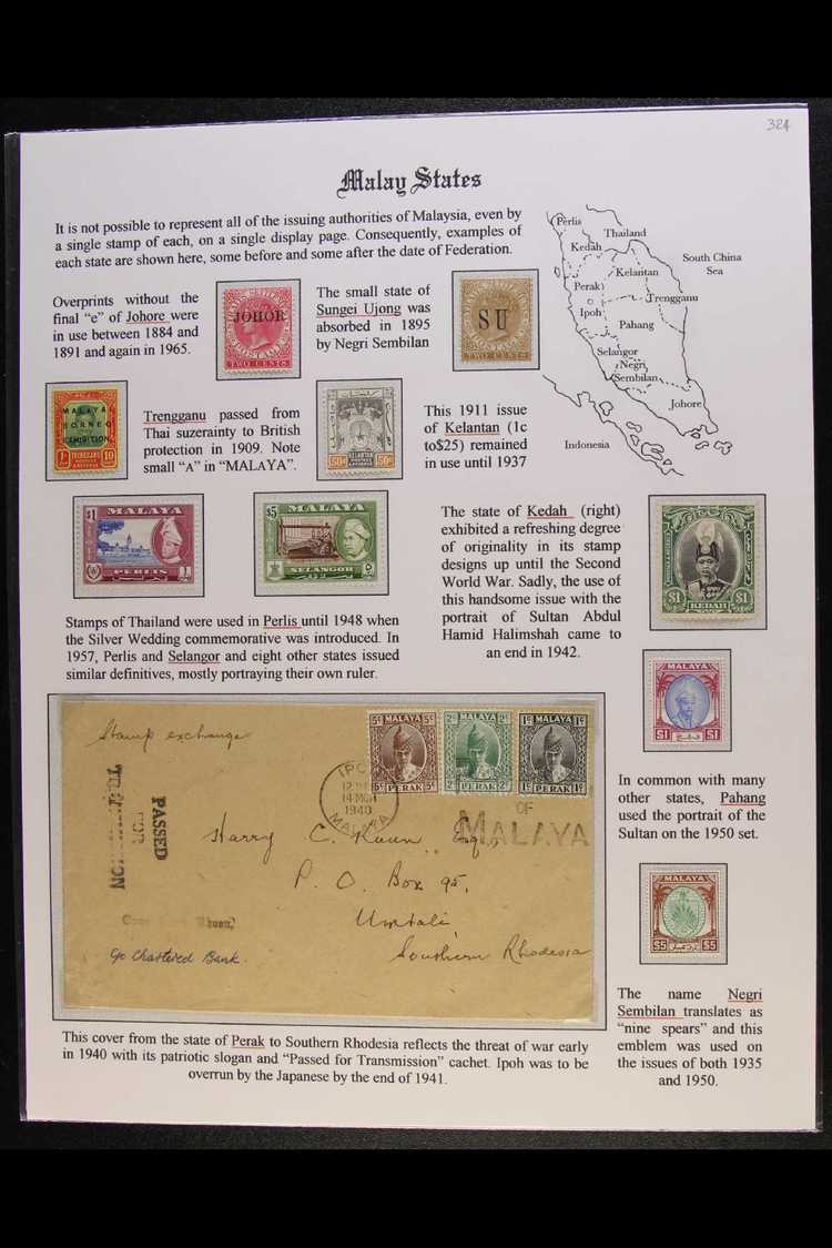 MALAY STATES AND BORNEO  An Attractive Assembly On Three Nicely Presented Display Pages Bearing Mint Stamps From The 186 - Other & Unclassified