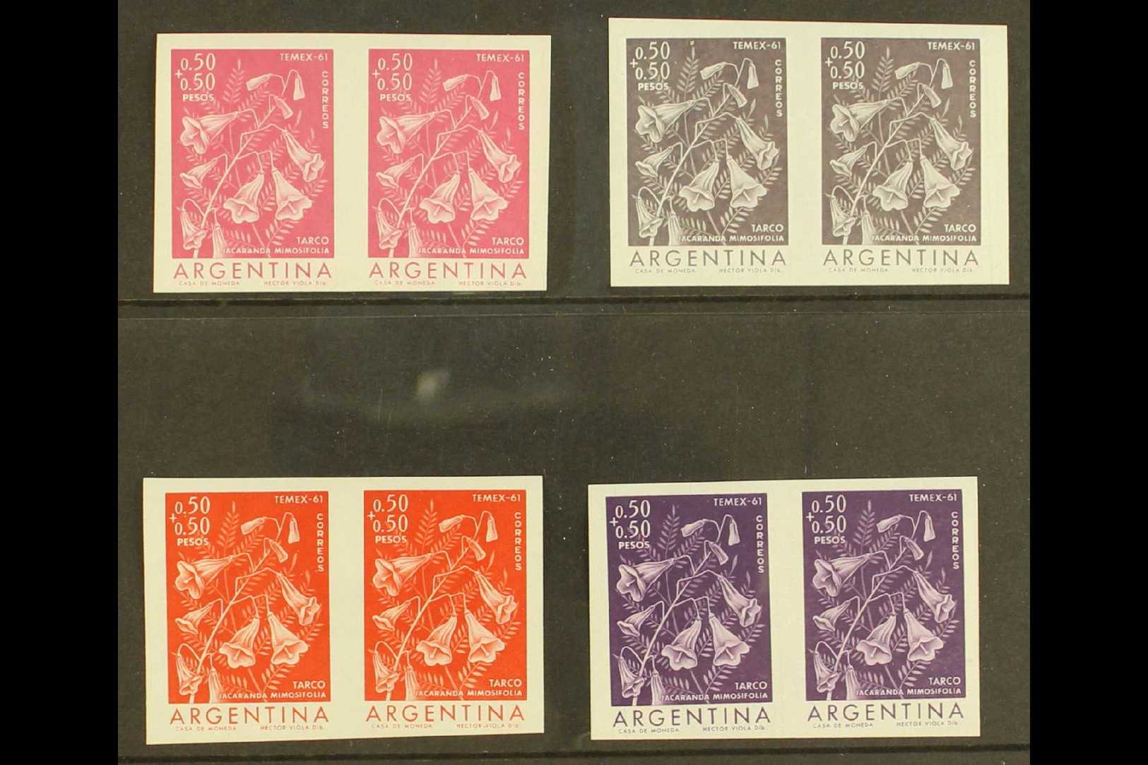 FLOWERS  COLOUR TRIAL PROOFS For The Argentina 1960 50c+50c Flowers Issue (Jacaranda), As SG 999 Or Scott B26, A Set Of - Other & Unclassified