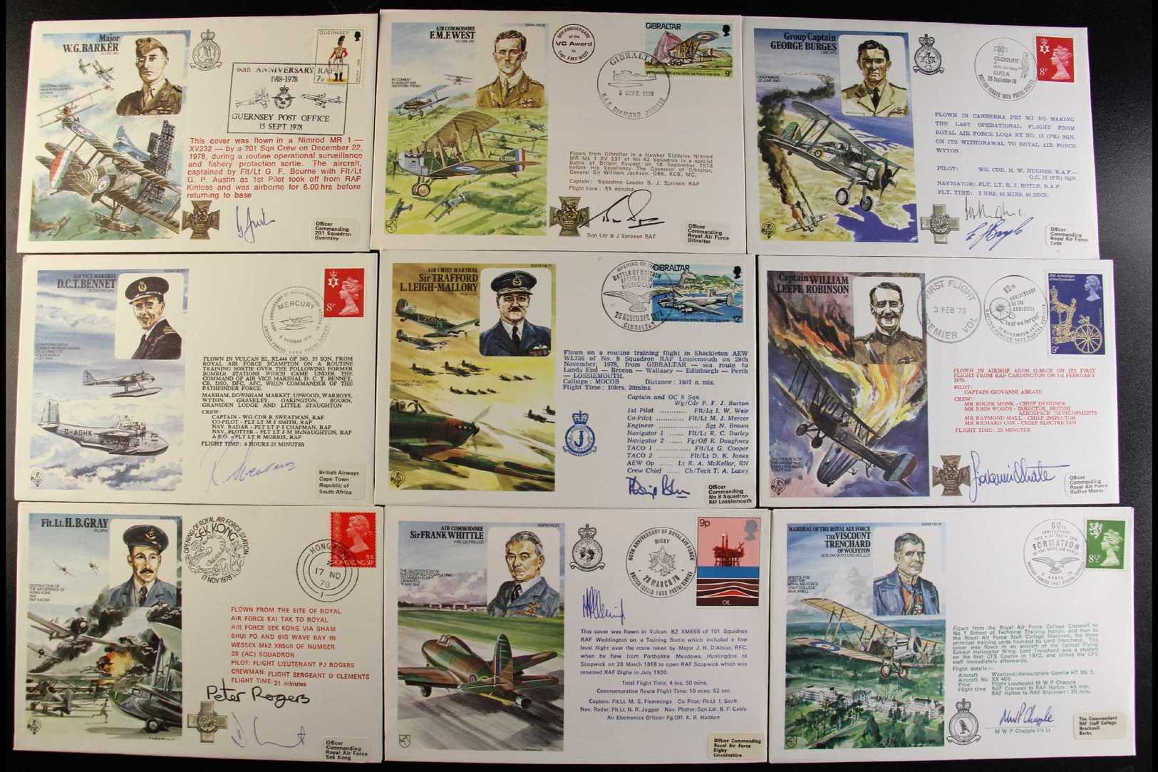 ROYAL AIR FORCE  1970-1979 Interesting, All Different Collection Of Special Illustrated Covers With Insets Of Famous Fly - Other & Unclassified