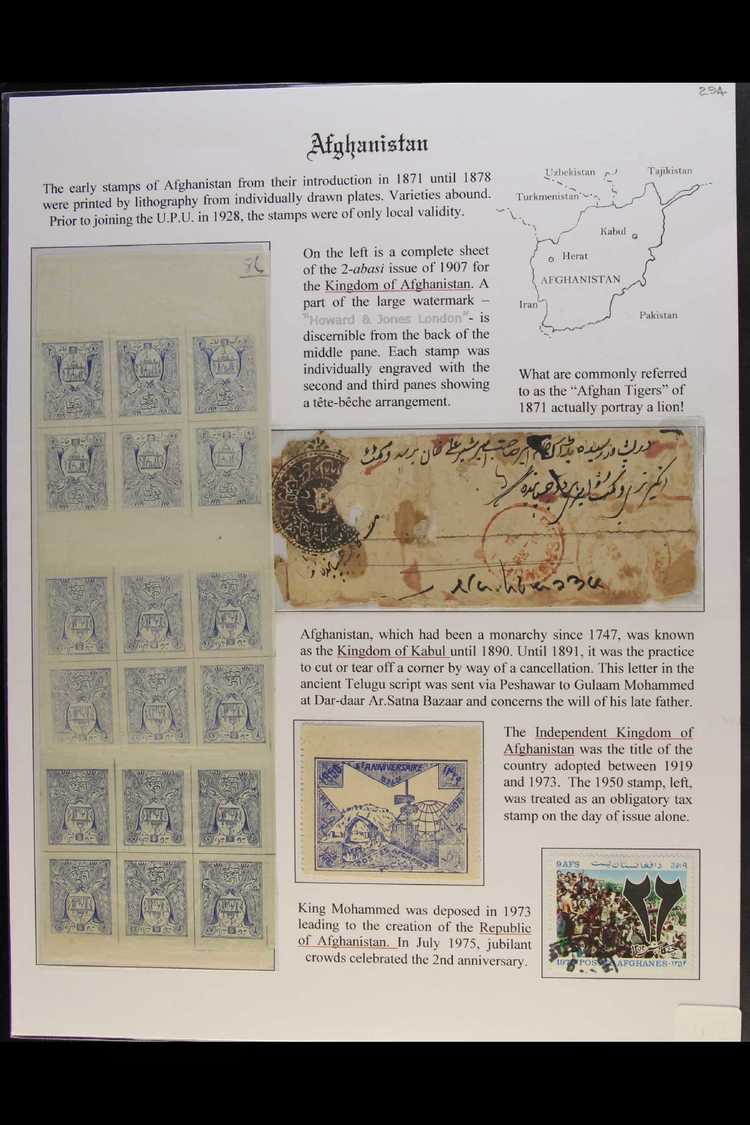 PRESENTATION PAGE  Showing A Small Range Of The Issues For The 1871-1975 Period, With A Letter In Native Script Bearing - Other & Unclassified