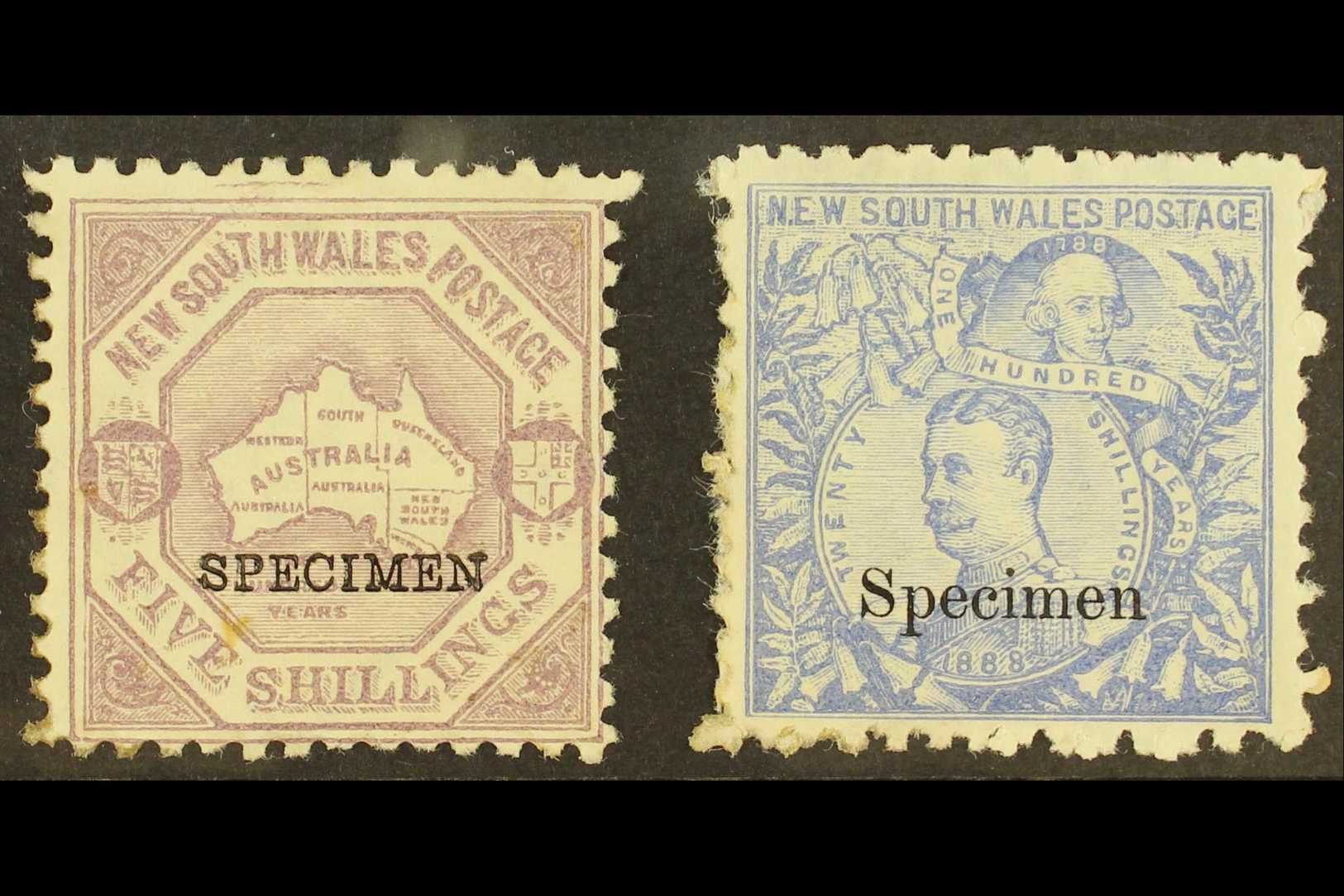 NEW SOUTH WALES  1890 5s & 10s Centenary Issue Opt'd "SPECIMEN", SG 263s/64s, Mint Part OG, Fresh And Attractive (2 Stam - Other & Unclassified