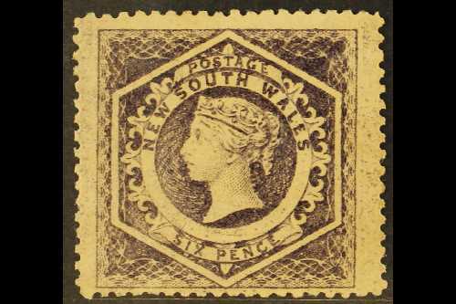 NEW SOUTH WALES  1860-72 6d Purple Perf 13, SG 165, Fine Mint. For More Images, Please Visit Http://www.sandafayre.com/i - Other & Unclassified