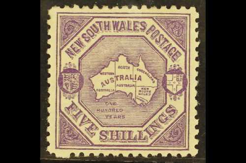NEW SOUTH WALES  1890 5s Lilac Map, SG 263a, Fine Mint, Nice Centering, Very Fresh. For More Images, Please Visit Http:/ - Other & Unclassified