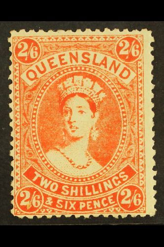 QUEENSLAND  1907-11 2s6d Reddish Orange, SG 309b, Lightly Hinged Mint Example Of This Scarce, Attractive Shade. For More - Other & Unclassified