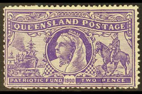 QUEENSLAND  1900 2d Violet Anglo-Boer War Patriotic Fund, SG 264, Fine Mint, Light Bend Not Distracting, Very Fresh. For - Other & Unclassified