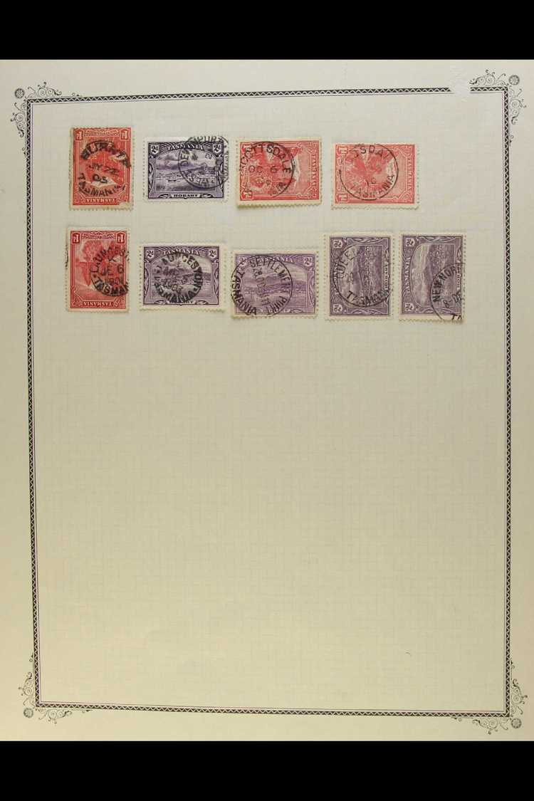 TASMANIA  POSTMARKS. A Collection Of Stamps Selected For Their Cancellation Interest With Numerals From 6 To 297, And Cd - Other & Unclassified