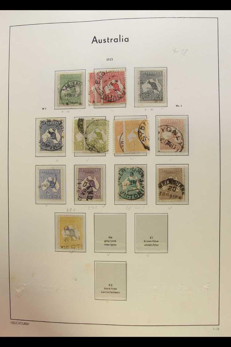 1913-88 USED COLLECTION  Housed In A Printed Album, We See A Strong Range Of Kangaroos & KGV Heads, Includes 1913 First - Other & Unclassified