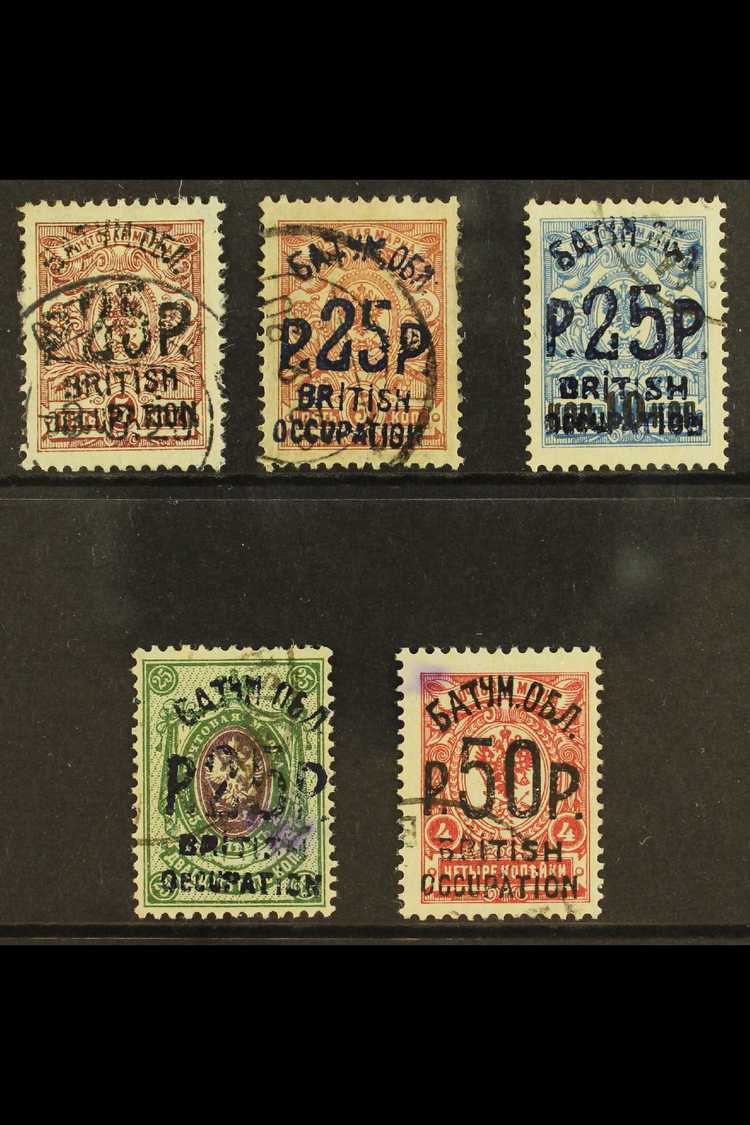 1920  Fine Used Selection Including 25r On 5k Brown Lilac In Black And In Blue, 25r On 20 On 14k In Blue, 25r On 50k Gre - Other & Unclassified