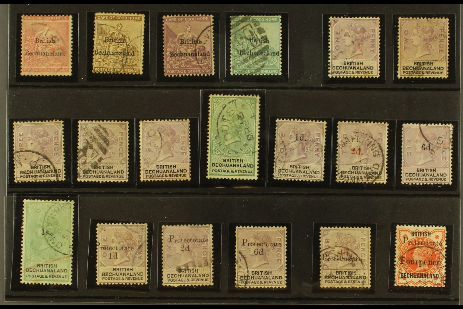 1885-89 ALL DIFFERENT USED QV COLLECTION  Presented On A Stock Card & Includes 1885-87 COGH Overprinted 1d To 1s (SG 5/8 - Other & Unclassified