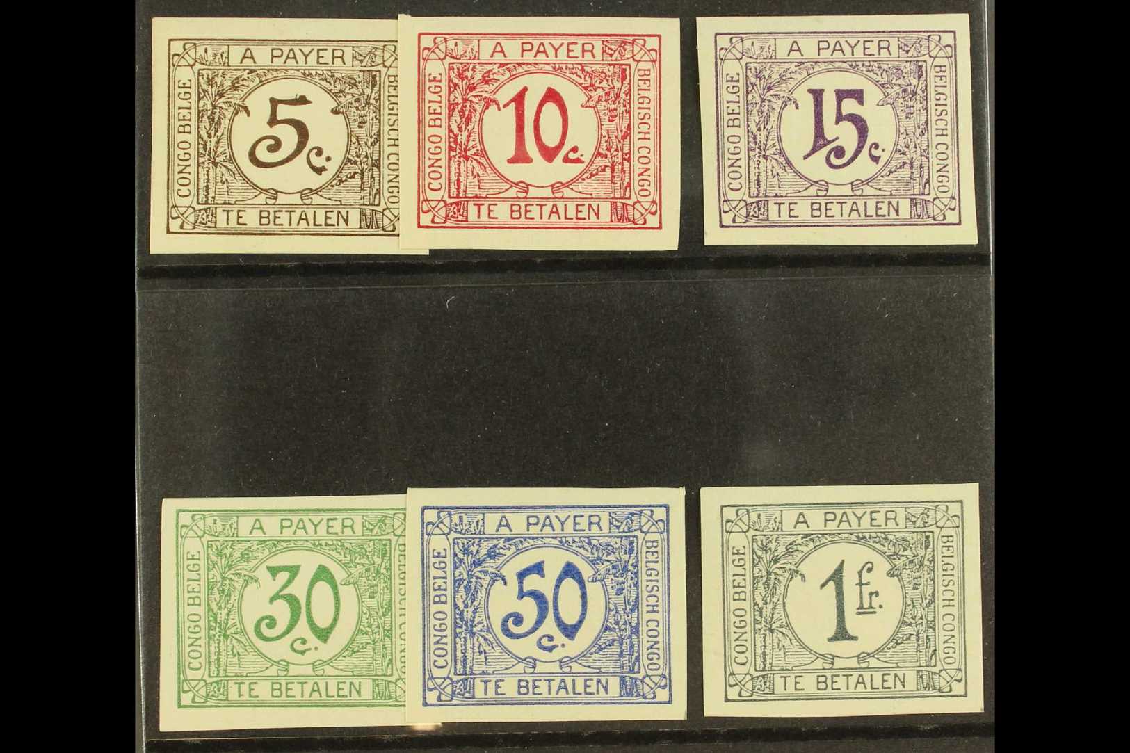 CONGO  POSTAGE DUE 1943 Set Complete IMPERFORATE PLATE PROOFS, Very Fine Mint (6 Proofs) For More Images, Please Visit H - Other & Unclassified