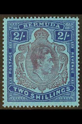 1938-53  2s Purple & Blue On Deep Blue Perf 14 Ordinary Paper With GASH IN CHIN Variety, SG 116cf, Very Fine Mint, Very - Other & Unclassified