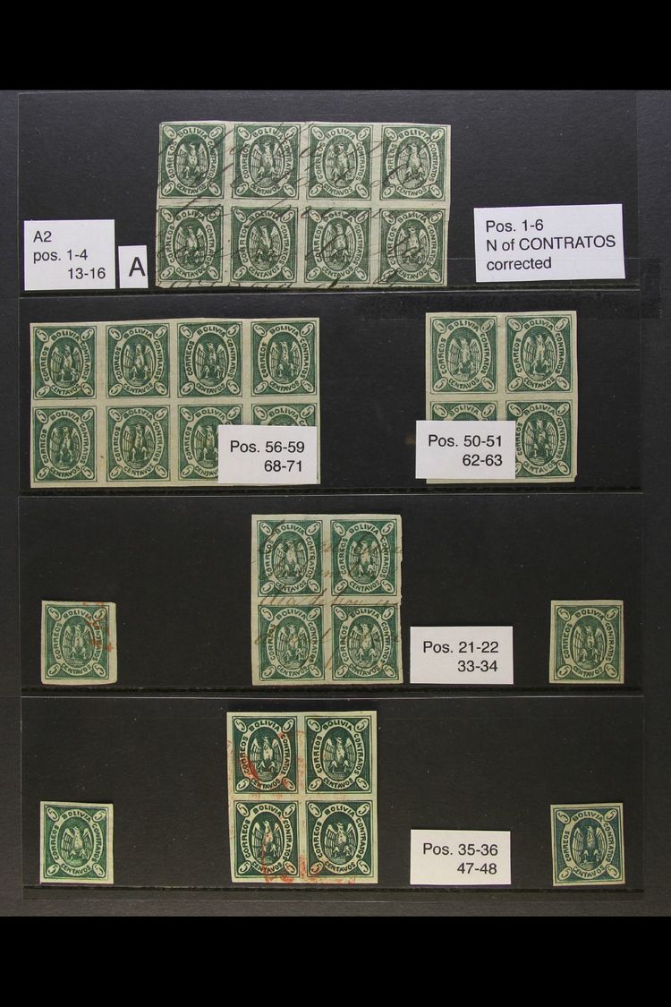 1867-68  5c Green Condor SPECIALIZED COLLECTION Of Very Fine Mint & Used Examples, Chiefly As Pairs Or Blocks Of 4, 6 & - Other & Unclassified