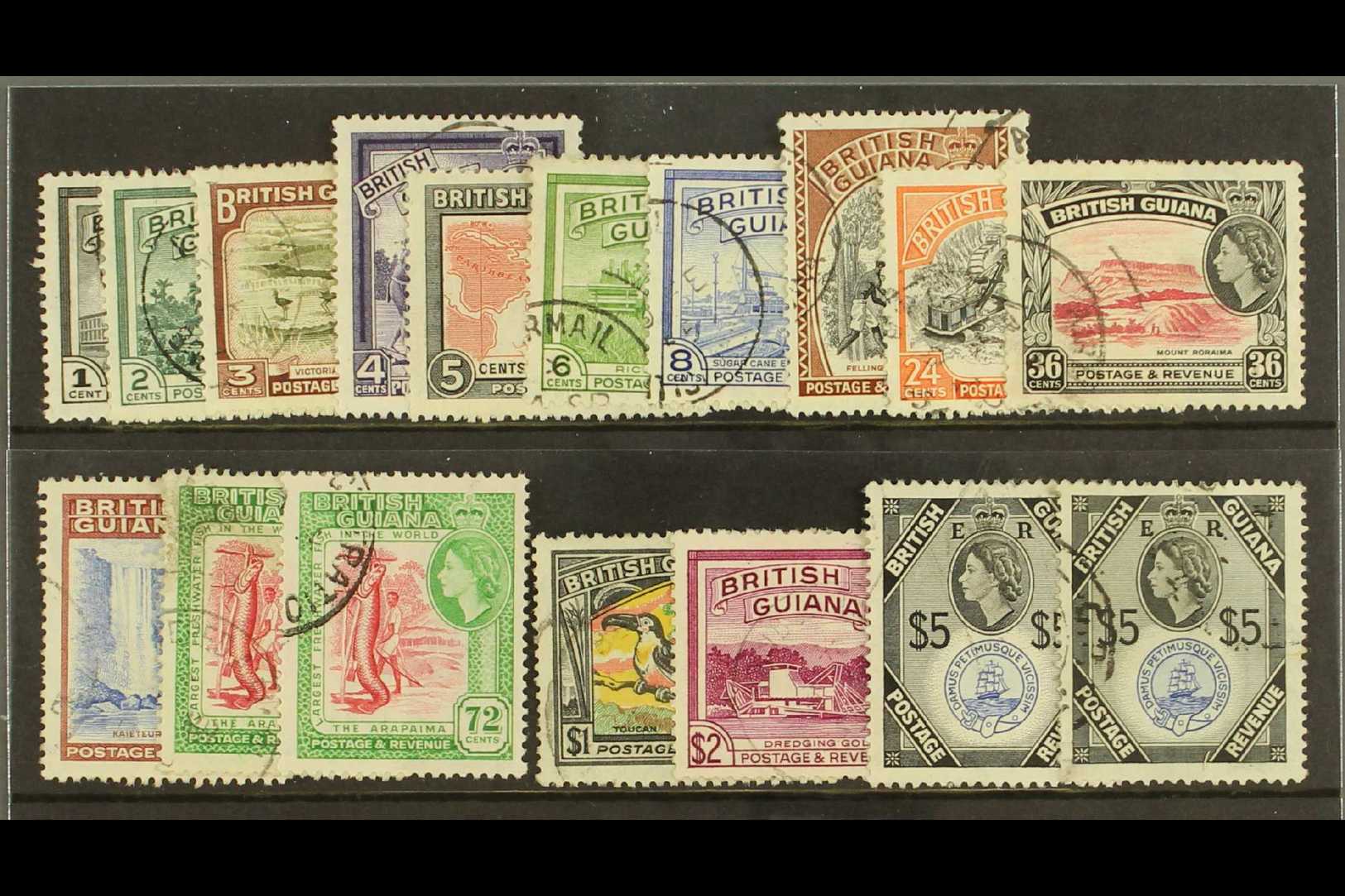 1954-63  Complete QEII Definitives Set, SG 331/345, Plus 72c And $5 DLR Printings, Fine Used. (17 Stamps) For More Image - Other & Unclassified