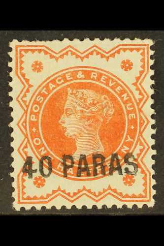 1893  40pa On ½d Vermilion, Handstamped At Constantinople, SG 7, Mint, Faults, Cat.£425. For More Images, Please Visit H - Other & Unclassified