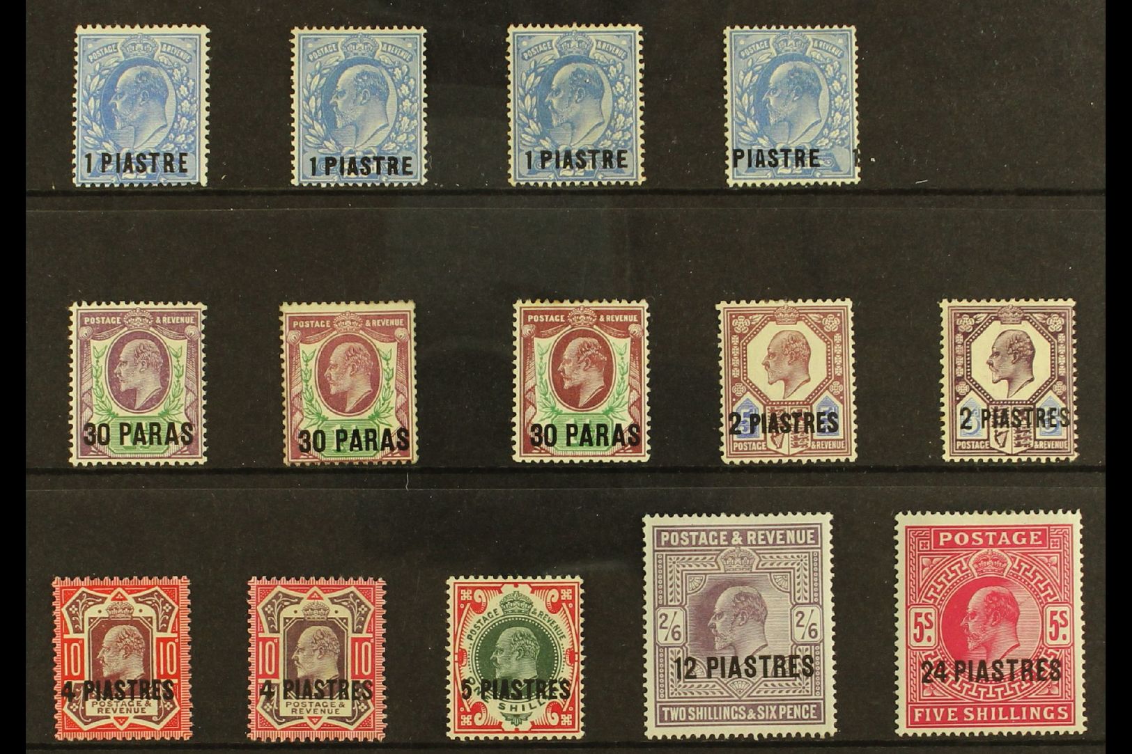 TURKISH CURRENCY  1911-13 KEVII Set With Some Perforation & Shade Variants Plus 30pa On 1½d With "surcharge Double, One - Other & Unclassified