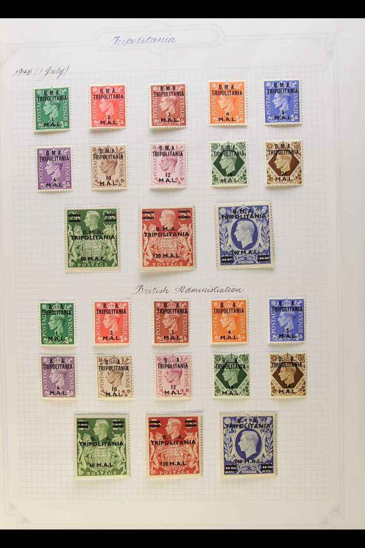 TRIPOLITANIA  1948-51 COMPLETE MINT / NHM COLLECTION Presented On Album Pages, SG T1/T34 & TD1/10, With Top 3 Values Of - Other & Unclassified