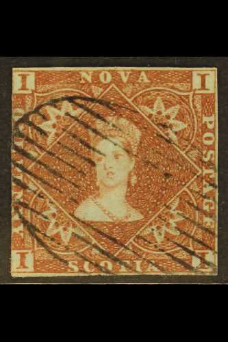 1851-60  1d Red-brown, SG 1, Good Used With Three Margins, An Attractive Stamp With Lovely Crisp Impression And Neat Bar - Other & Unclassified