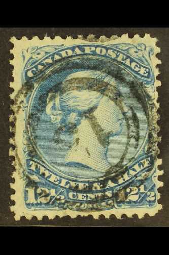 1868  12½c Bright Blue Large Queen On Watermarked Paper, SG 60b, Clearly Showing "U", Neat "13" Cancel.  For More Images - Other & Unclassified