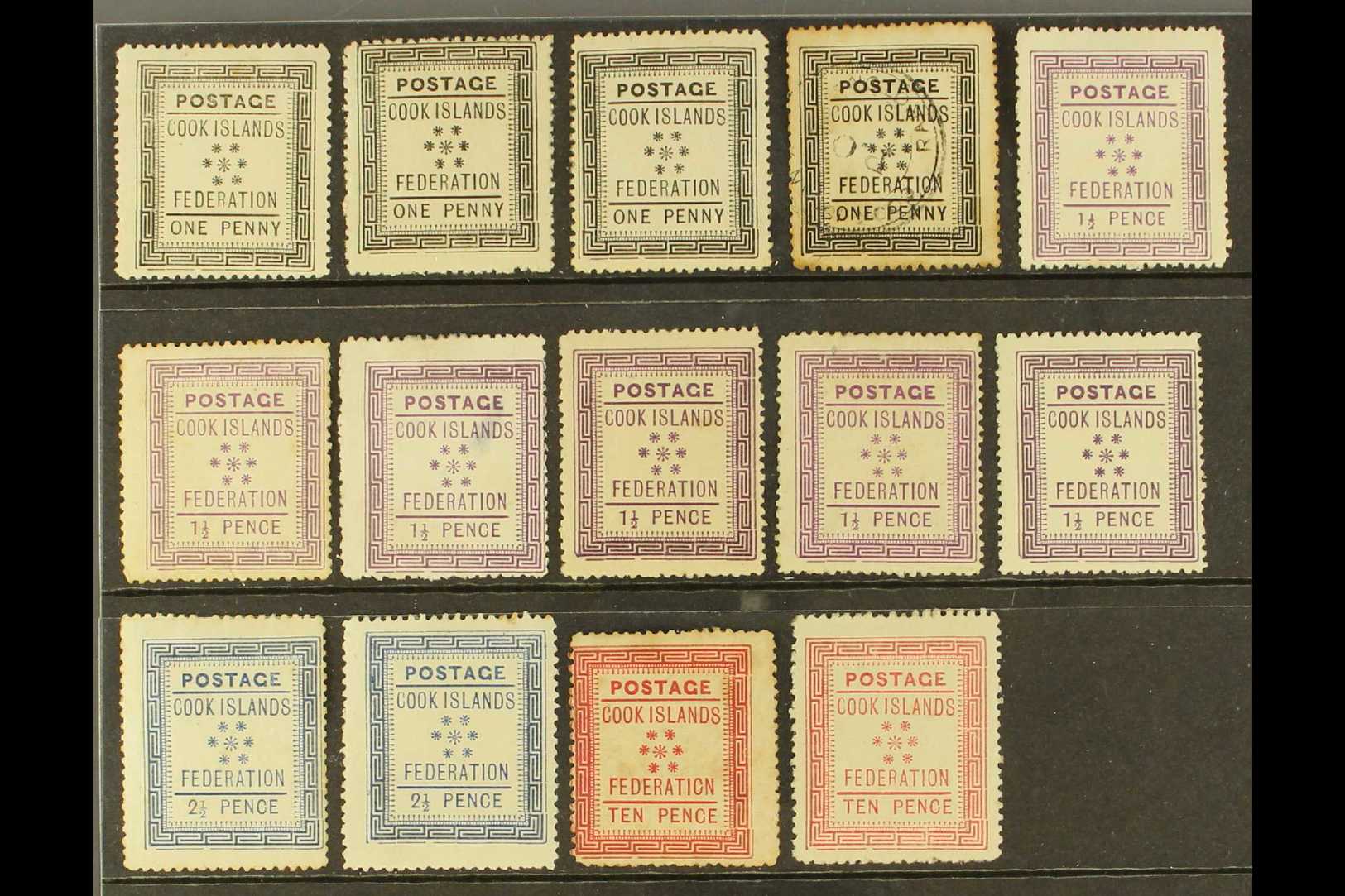 1892 SEVEN STAR PROVISIONAL ISSUE  A Range Of Genuine Examples, With 1d Type III Mint (2), Type V Mint And Used, 1½d Typ - Other & Unclassified