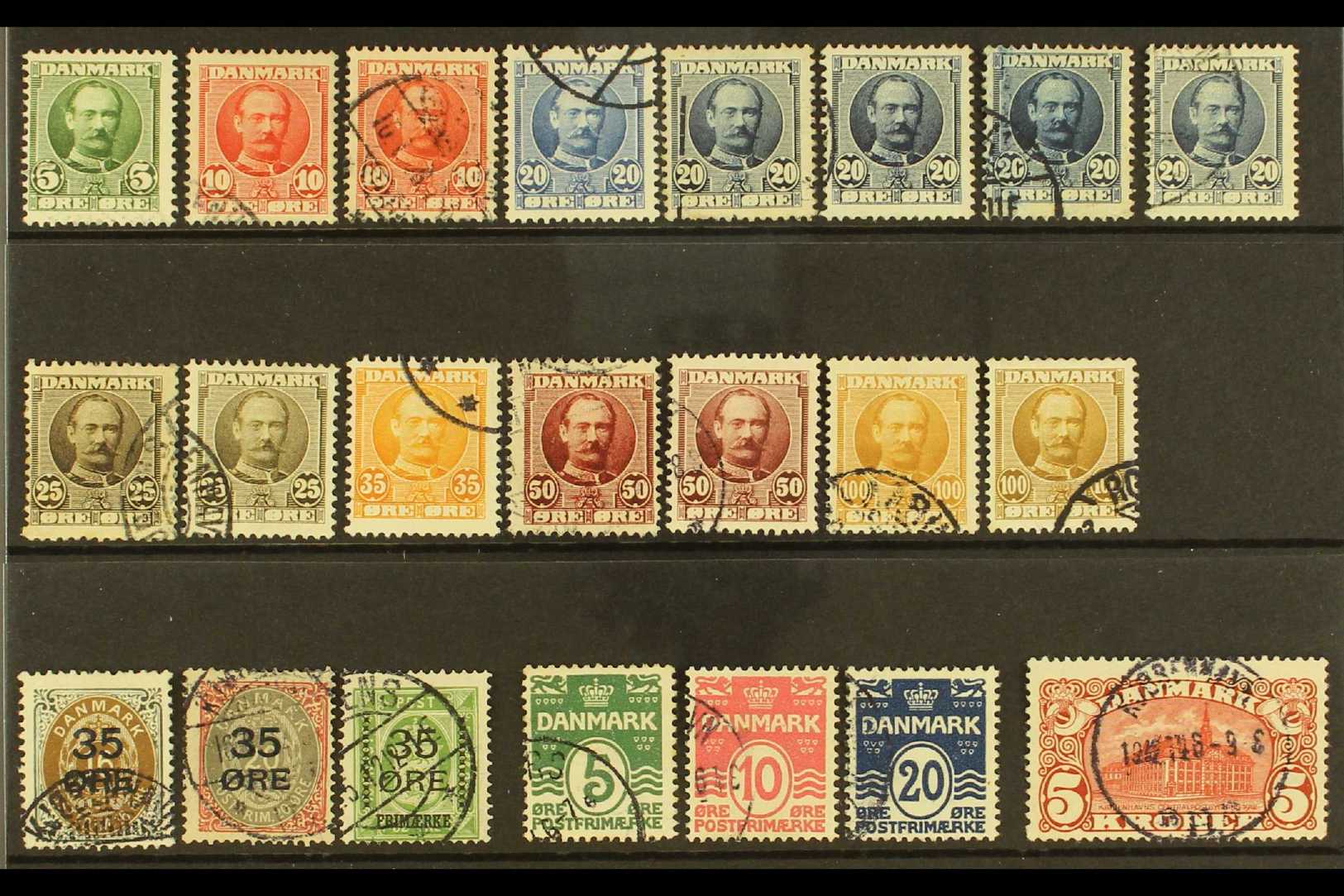 1907-1912 FINE USED GROUP  On A Stock Card, Inc 1907-12 King Set With Shades, 1912 5k GPO & Surcharges Set Etc. Fresh. ( - Other & Unclassified