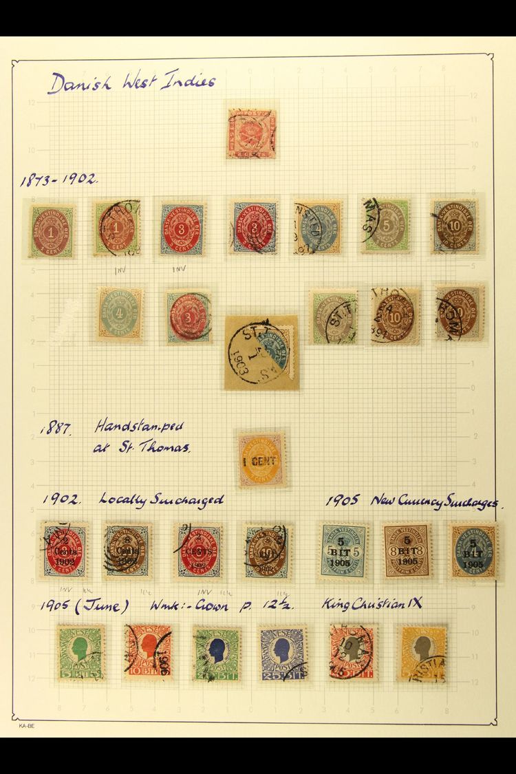 1866-1915 COLLECTION  In Hingeless Mounts On Leaves, Inc 1866 3c Used (four Margins, Tiny Thin), 1873-1902 Vals To 10c ( - Other & Unclassified