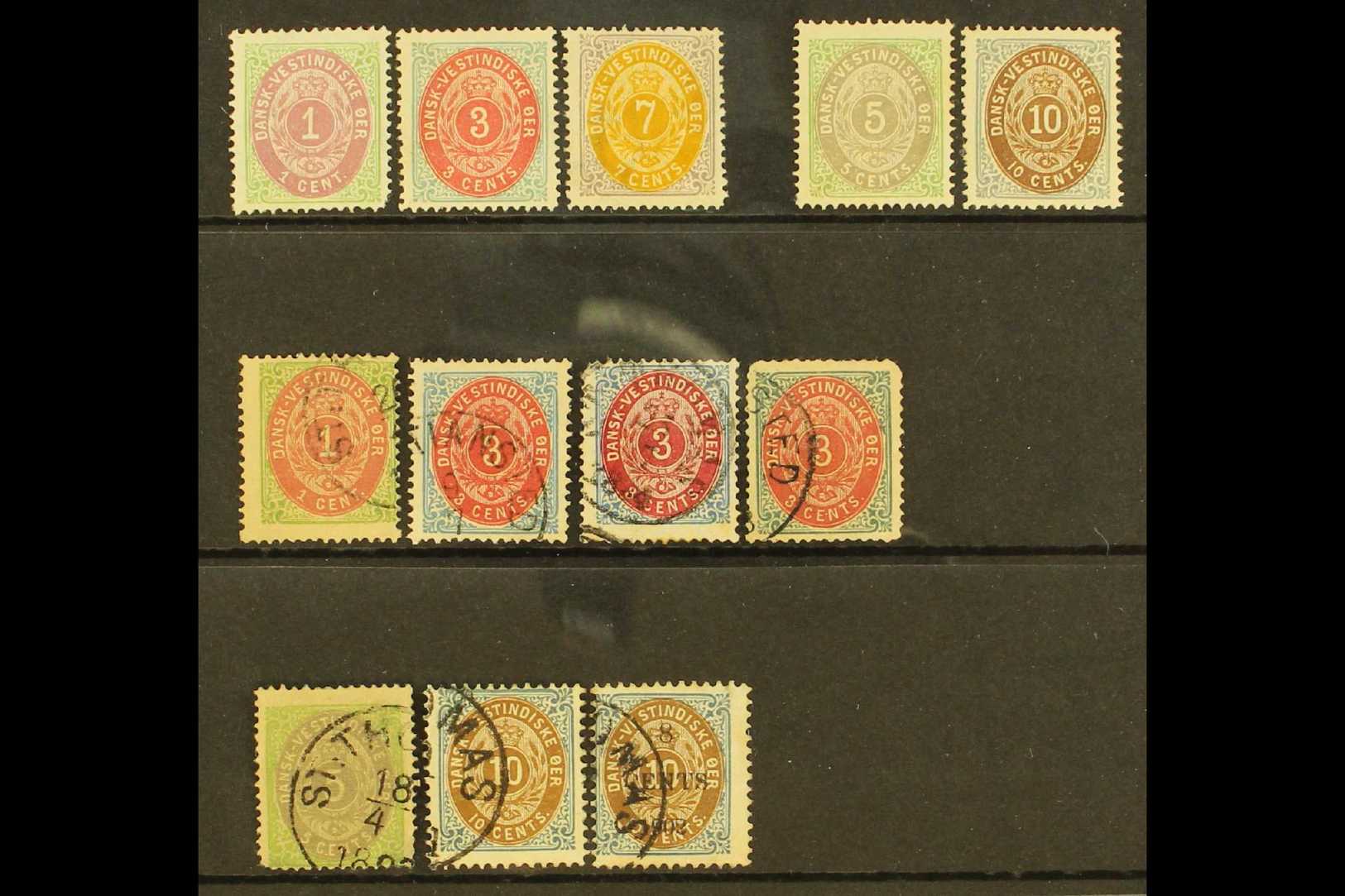 1873-1902 MINT AND USED GROUP  Includes 1873-90 1c, 3c, And 7c Mint, Plus 1c, And 3c X3 Used, 1876-93 5c And 10c Mint, 5 - Other & Unclassified